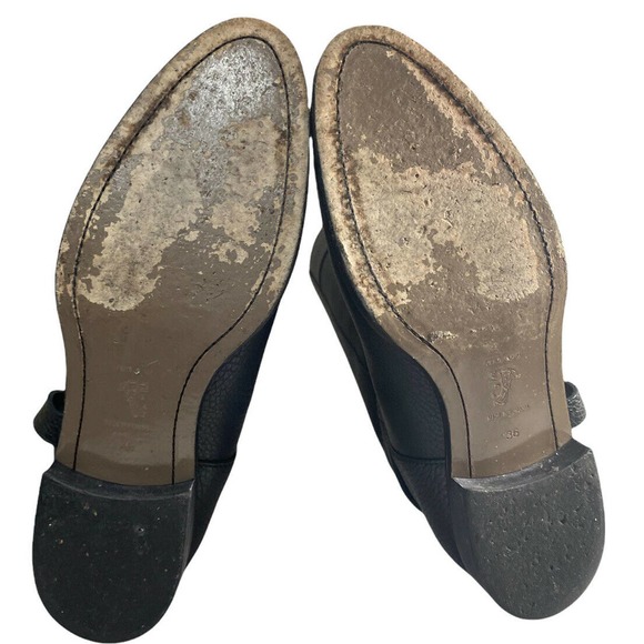 Versace Collection Black Leather Riding Boots Strap Gold Medusa Head 36 Size 5.5 - Picture 6 of 10